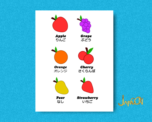 Fruits in Japanese Learning Material for Kids