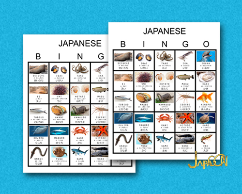 Japanese Learning Marine with Pictures – Bingo Cards Download
